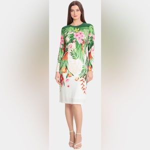 Maggy London Long Sleeve Jewel Neck Sheath